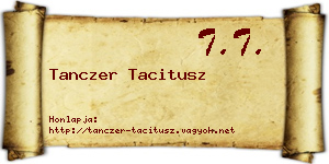 Tanczer Tacitusz névjegykártya